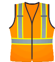 an orange safety vest with reflective stripes on the front