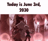 a cartoon scene with the words today is june 3rd 2030 written on it