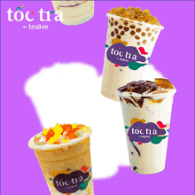 three different flavors of toc tra by tealive