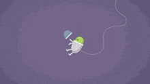 a cartoon drawing of a person falling into a bucket