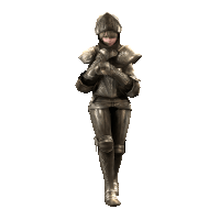 a woman in a knight 's armor with a helmet on