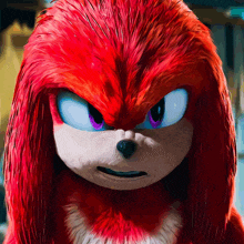 a close up of knuckles the echidna from sonic the hedgehog movie