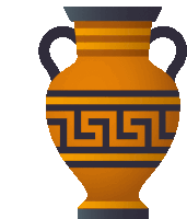 a vase with a greek key pattern on the side