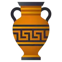 a vase with a greek key pattern on the side