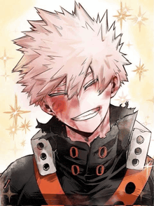 a close up of a drawing of a person with a smile on their face