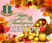 a picture of a cornucopia with the words happy thanksgiving kenyan on it