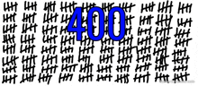 the number 400 is written on a white background with a lot of numbers