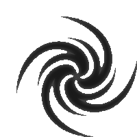 a black swirl on a white background with a shadow