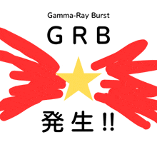 a poster that says gamma-ray burst grb with a yellow star