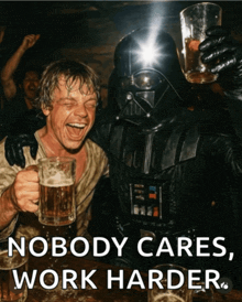 darth vader and luke skywalker drinking beer together