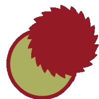 a drawing of a red circle with a green circle in the middle