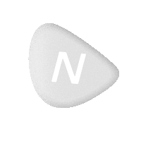 a white triangle with the letter n in white