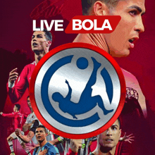 a poster of a soccer player with the words live bola on top