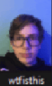 a pixelated image of a man 's face with the word hottechs below him