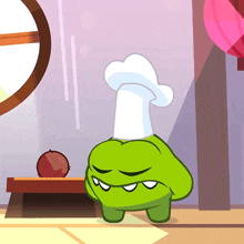 a cartoon character with a chef hat on