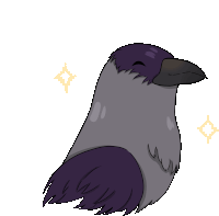 a drawing of a bird with a purple feathered head and a black beak