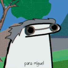 a cartoon character with the name pana miguel written on the bottom