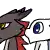 a cartoon drawing of a horse with a scarf around its neck and a skull .