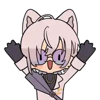 a cartoon drawing of a girl with a cat ear