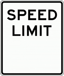 a black and white sign that says speed limit on it