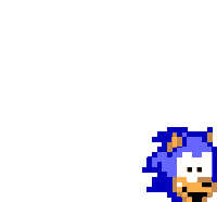 a pixel art of sonic the hedgehog 's head