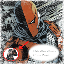 a picture of slade wilson x damian ( heroic despair ) is shown