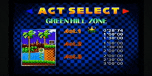 a video game screen shows the green hill zone