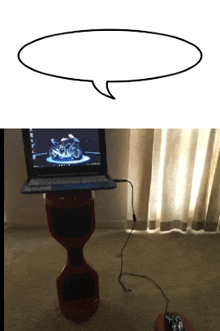 a picture of a speech bubble next to a picture of a laptop