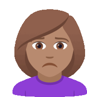 a cartoon illustration of a woman with a sad face