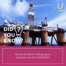 a large oil rig in the ocean with the words did you know below it