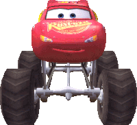 a red monster truck from the movie cars