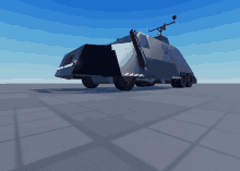 a computer generated image of a military vehicle with a radar on top of it