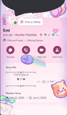 a screenshot of a phone screen with the name emi