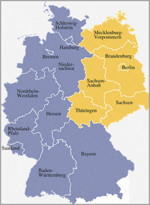 a map of germany shows states such as bremen hamburg and brandenburg