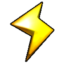 a yellow lightning bolt icon on a white background .