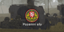 a military logo with a lion and the words pozemni sily