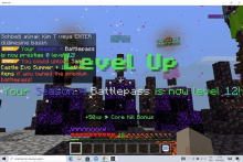 a screenshot of a game called minecraft that says " level up "