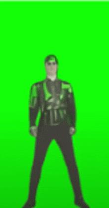 a blurry picture of a man in a superhero costume on a green screen .