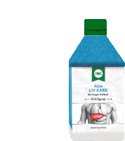 a blue bottle of imc aloe liv kare