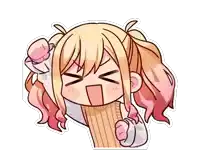 a cartoon drawing of a girl with blonde hair and pink hair