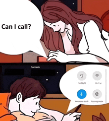 a cartoon of a woman asking if a man can call her