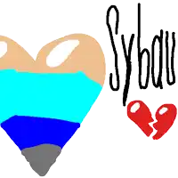 a drawing of a heart and the word sybar on it