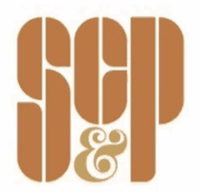 a logo for sgp and a gold swirl on a white background