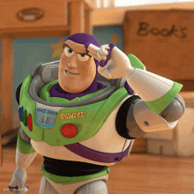buzz lightyear from toy story scratches his head