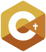 a logo for c ++ with a white letter c and a cross