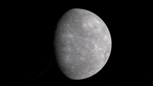 a close up of mercury 's crescent moon on a black background