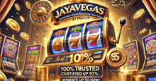 an advertisement for jayavegas by pagcor shows a slot machine