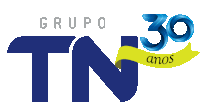 a logo for grupo tn with a yellow ribbon