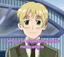 a boy in a suit and tie is talking about his antipsychotic medications .