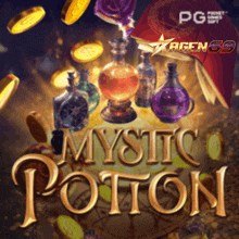 a game called mystic potion is being advertised by pg